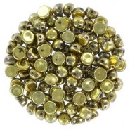 Czech 2-hole Cabochon beads 6mm Crystal Amber Full